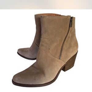 Lucky Brand Tan Suede Ankle Boots Size 10